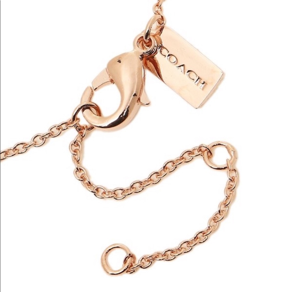 Coach Rose Gold C Pave Signature Pendant Necklace - Picture 5 of 7